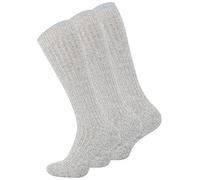 VCA - 3 o 6 paia di caldi calzettoni norvegesi in lana, al ginocchio, con suola in peluche grigio o antracite mélange Grigio mélante, confezione da 3 43-46