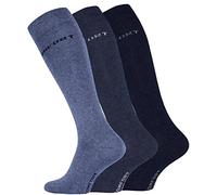 VCA Calze al ginocchio da uomo (3 paio) in cotone con elastico confortevole, Tonalità blu, 43-46
