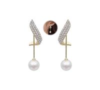 Vcagirest Orecchini curvi con diamanti pieni di perle strass orecchini pendenti eleganti vintage orecchini dichiarazione per le donne gioielli da ballo di nozze