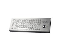 VCBGDJI Tastiera da tavolo industriale in metallo resistente, impermeabile e antivandalo, con trackball da 38 mm