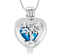 VCCWYQK Albero della vita, collana con urna a forma di cuore per cenere, per donne, cremazione dei gioielli Memorial Cenere, regalo per i propri cari, Acciaio inossidabile, Nessuna pietra preziosa
