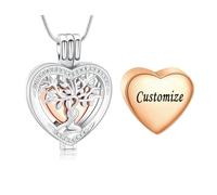 VCCWYQK Albero della vita, collana con urna a forma di cuore per cenere, per donne, cremazione dei gioielli Memorial Cenere, regalo per i propri cari, Acciaio inossidabile, Nessuna pietra preziosa
