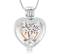 VCCWYQK Albero della vita, collana con urna a forma di cuore per cenere, per donne, cremazione dei gioielli Memorial Cenere, regalo per i propri cari, Acciaio inossidabile, Nessuna pietra preziosa