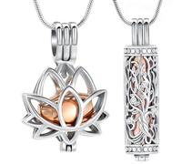 VCCWYQK Albero della vita, collana con urna per cenere, gioielli con flaconcino cavo, cilindro Keepsake Memorial Lockets per donne uomini animali domestici