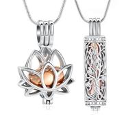 VCCWYQK Albero della vita, collana per urna per cenere, gioielli con flaconcino cavo, cilindro Keepsake Memorial Lockets per donne uomini animali domestici, One size, Acciaio inossidabile, Non pietra