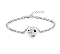 VCCWYQK Bracciale a forma di cuore per uomo e donna, in acciaio inox, gioiello ricordo a maglia, regalo per le ceneri di esseri umani e animali, 26cm, Acciaio inossidabile, Senza Gemstone