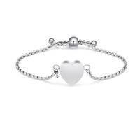 VCCWYQK Bracciale a forma di urna a cuore per cenere, per donne e uomini, in acciaio inox, per titolare di cenere umana (Argento)
