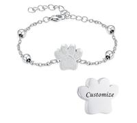 VCCWYQK Bracciale con urna per cenere di cani e gatti, gioiello per cremazione, regolabile, regalo per persone, contenitore di cenere per animali domestici, 22cm, Acciaio inossidabile, Senza Gemstone