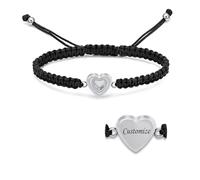 VCCWYQK Braccialetto con urna a forma di cuore per ceneri in corda intrecciata, regolabile, gioiello per cremazione, regalo commemorativo per donne, Misura unica, Acciaio inossidabile, Nessuna pietra
