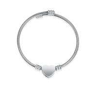 VCCWYQK Braccialetto per ceneri, in acciaio inox, a forma di cuore, con ciondolo a forma di urna per i propri cari, porta ceneri funebri, regalo commemorativo, Nessuna pietra preziosa