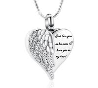 VCCWYQK Cenazione cuore urna collana per cenere per donne uomini Keepsake ciondolo Memorial gioielli Locket Cenere titolare, Acciaio inossidabile