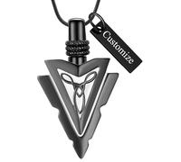 VCCWYQK Ciondolo per ceneri con punta di freccia, in acciaio inox, per uomini e ragazzi, alla moda, con punta di freccia, gioiello commemorativo, Einheitsgröße, Acciaio inossidabile, Non pietra