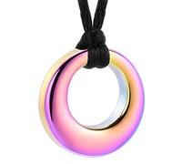 VCCWYQK Circle of Life Eternity - Collana con urna per ceneri per donne e | Gioielli per cremazione, ciondolo commemorativo in acciaio inossidabile, gioielli in cenere, per adulti, corda resistente
