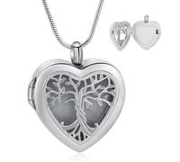 VCCWYQK Collana a forma di cuore urna per cenere commemorativa armadietti per cenere in acciaio inox cremazione Keepsake per tenere immagine/cenere/capelli et, misura unica, Acciaio inossidabile