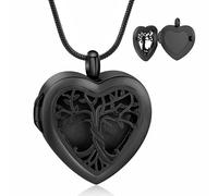 VCCWYQK Collana a forma di cuore urna per cenere commemorativa armadietti per cenere in acciaio inox cremazione Keepsake per tenere immagine/cenere/capelli et, misura unica, Acciaio inossidabile