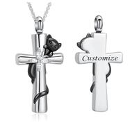 VCCWYQK Collana a forma di urna per cenere per donne e uomini cremazione gioielli farfalla Memorial Keepsake ciondolo per animali domestici umani, Acciaio inossidabile, Nessuna pietra preziosa