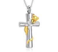VCCWYQK Collana a forma di urna per cenere per donne e uomini cremazione gioielli farfalla Memorial Keepsake ciondolo per animali domestici umani, Acciaio inossidabile, Nessuna pietra preziosa