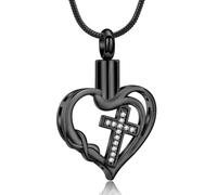 VCCWYQK Collana con ciondolo a forma di urna con ciondolo a forma di cuore dell'amore, per cenere, per donne, in acciaio inox, regalo per i propri cari, portacenere, Acciaio inossidabile, Nessuna