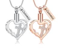 VCCWYQK Collana con ciondolo a forma di urna con ciondolo a forma di cuore dell'amore, per cenere, per donne, in acciaio inox, regalo per i propri cari, portacenere, Acciaio inossidabile, Nessuna