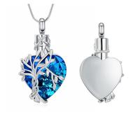 VCCWYQK Collana con urna a forma di cuore per ceneri, in acciaio inossidabile, gioielli per cremazione da donna, gioielli commemorativi di ceneri (E)