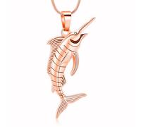VCCWYQK Collana con urna a forma di pesce, per uomini e donne, in acciaio inox, ciondolo commemorativo per le ceneri di una persona cara, Acciaio inossidabile, Nessuna pietra preziosa