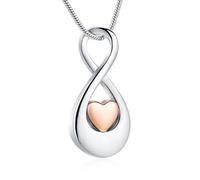 VCCWYQK Collana con urna cuore dell'infinito per le donne in acciaio inox cremazione gioielli Memorial Keepsake regalo per il titolare di cenere umana, misura unica, Acciaio inossidabile, Nessuna