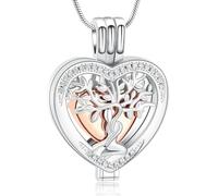 VCCWYQK Collana con urna funeraria a forma di cuore per cenere per le donne gioielli fiore memoriale mini keepsake cenere ciondolo cavo, taille unique, Acciaio inossidabile, Senza Gemme