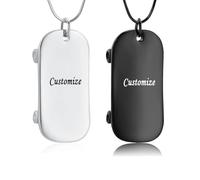 VCCWYQK Collana con urne per skateboard, per uomini e ragazzi, in acciaio inox, per cremazione, regalo per il titolare delle ceneri di una persona cara