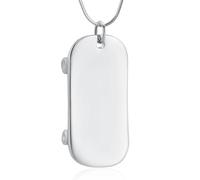 VCCWYQK Collana con urne per skateboard, per uomini e ragazzi, in acciaio inox, per cremazione, regalo per il titolare delle ceneri di una persona cara, Acciaio inossidabile, Senza Gemme