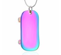 VCCWYQK Collana con urne per skateboard, per uomini e ragazzi, in acciaio inox, per cremazione, regalo per il titolare delle ceneri di una persona cara, Acciaio inossidabile, Senza Gemme