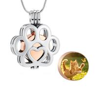 VCCWYQK Collana per ceneri personalizzata con albero della vita, adatta per uomo e donna, con testo inciso o stampa fotografica, in acciaio inox, con catena, Taglia unica, Acciaio inossidabile, Senza