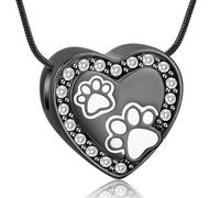 VCCWYQK Collane con urna per animali domestici, per cenere, per donne, uomini, cuore, cremazione, gioielli Memorial Keepsake per ceneri dei propri cari, Acciaio inossidabile, Nessuna pietra preziosa