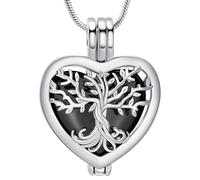 VCCWYQK Cuore Urna Collane per Ceneri per Donne Ritorna Gioielli Fiore Memorial Mini Keepsake Cenere Hollow Pendente