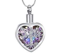 VCCWYQK Cuore Urna Collane per Ceneri per Donne Ritorna Gioielli Fiore Memorial Mini Keepsake Cenere Hollow Pendente, misura unica, Acciaio inossidabile, Non pietra preziosa