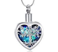 VCCWYQK Cuore Urna Collane per Ceneri per Donne Ritorna Gioielli Fiore Memorial Mini Keepsake Cenere Hollow Pendente, One size, Acciaio inossidabile, Non pietra preziosa