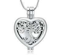 VCCWYQK Cuore Urna Collane per Ceneri per Donne Ritorna Gioielli Fiore Memorial Mini Keepsake Cenere Hollow Pendente, 2.25 cm x 2.25 cm, Acciaio inossidabile, Non pietra preziosa