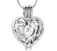 VCCWYQK Cuore Urna Collane per Ceneri per Donne Ritorna Gioielli Fiore Memorial Mini Keepsake Cenere Hollow Pendente