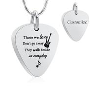 VCCWYQK Gioielli per conservare cenere, collane a plettro per chitarra per donne e uomini, ciondolo per torre ricordo come ricordo per le ceneri di una persona cara, One size, Acciaio inossidabile