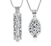 VCCWYQK Gioielli per cremazione ceneri - Teardrop Urn Collane Ciondolo per cenere da donna con Hollow Keepsake Urn Memorial Locket Cenere, misura unica, Acciaio inossidabile, Nessuna pietra preziosa