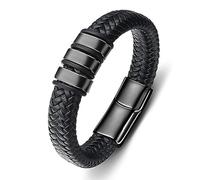 VCCWYQK Gioiello per cremazione, bracciale con urna per cenere, per uomini, donne, ricordi, bracciale in pelle intrecciata, per persone care, Eine Grösse, Acciaio inossidabile, Nessuna pietra preziosa