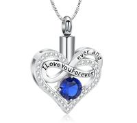 VCCWYQK Infinito cuore urna collane per cenere per le donne in acciaio inox cremazione gioielli Memorial Keepsake ciondolo per cenere titolare, Acciaio inossidabile, Nessuna pietra preziosa