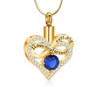 VCCWYQK Infinito cuore urna collane per cenere per le donne in acciaio inox cremazione gioielli Memorial Keepsake ciondolo per cenere titolare, Acciaio inossidabile, Nessuna pietra preziosa