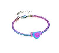 VCCWYQK Mini cuore zampa stampa urna braccialetto per cenere, per donne e cani, in acciaio inox, per cremazione dei gioielli Memorial Keepsake, catena a serpente per supporto di ceneri, 22cm, Acciaio