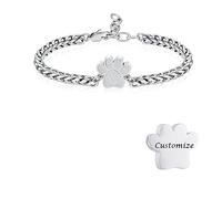VCCWYQK Zampa stampa urna braccialetto per cenere per cane gatto cremazione gioielli per cenere simpatici animali regolabili Memorial Keepsake braccialetti gioielli regali per le donne, Senza Gemstone