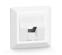 VCELINK 1 connettore di rete CAT7 Keystone da incasso a 1 porta + 1 x modulo Keystone RJ45 CAT7 completamente schermato, cavo patch per connettore dati RJ45 RJ45, cavo patch bianco