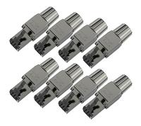 VCELINK Cat 7 Cat6a RJ45 Connettori, Spine RJ45 Senza Atrezzi Poe, Spina di Rete Modulare Schermata Senza Atrezzi con Connessione LSA per Cavo di Installazione, 10 Gbps 600 MHz, 8 Pezzi