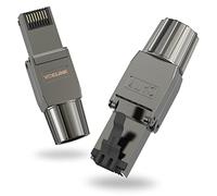 VCELINK Cat 7 Cat6a RJ45 Connettori, Spine RJ45 Senza Atrezzi Poe, Spina di Rete Modulare Schermata Senza Atrezzi con Connessione LSA per Cavo di Installazione, 10 Gbps 600 MHz, 2 Pezzi