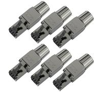 VCELINK Cat 7 Cat6a RJ45 Connettori, Spine RJ45 Senza Atrezzi Poe, Spina di Rete Modulare Schermata Senza Atrezzi con Connessione LSA per Cavo di Installazione, 10 Gbps 600 MHz, 6 Pezzi