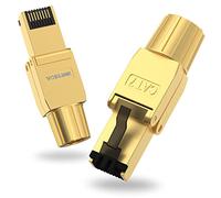 VCELINK Cat 7 Cat6a RJ45 Connettori, Spine RJ45 Senza Atrezzi Poe, Spina di Rete Modulare Schermata Senza Atrezzi con Connessione LSA per Cavo di Installazione, 10 Gbps 600 MHz, 2 Pezzi