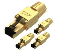VCELINK Cat 7 Cat6a RJ45 Connettori, Spine RJ45 Senza Atrezzi Poe, Spina di Rete Modulare Schermata Senza Atrezzi con Connessione LSA per Cavo di Installazione, 10 Gbps 600 MHz, 4 Pezzi